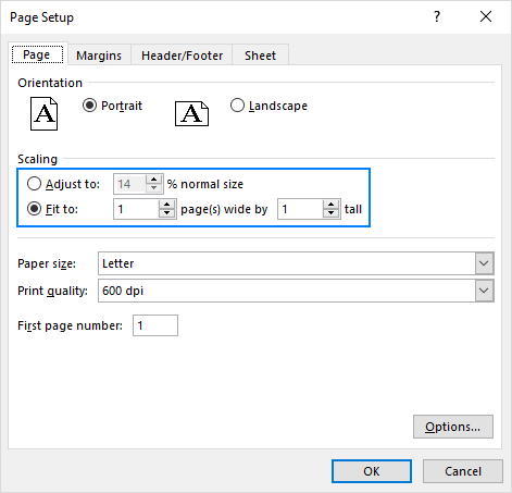 See how much scaling is used for printing.