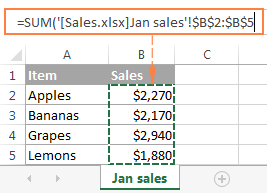 Making a reference to another Excel workbook