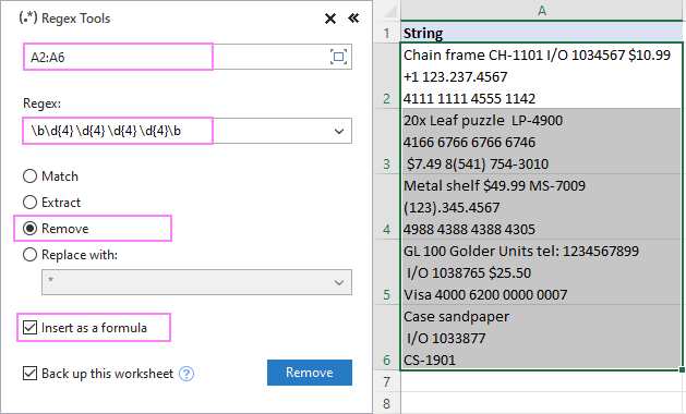 Using Regex Tools to remove part of text