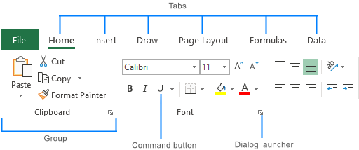 Excel ribbon