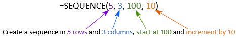 Excel SEQUENCE formula