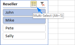 Selecting multiple items in a slicer