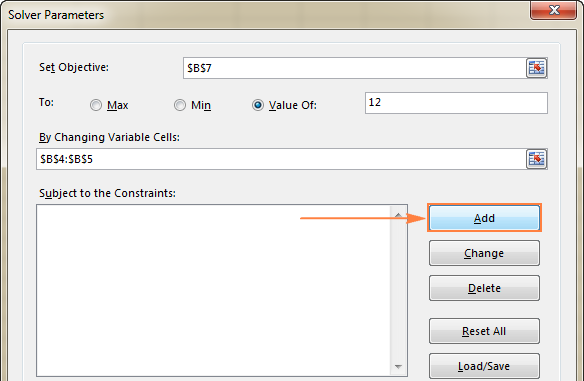 Adding a constraint