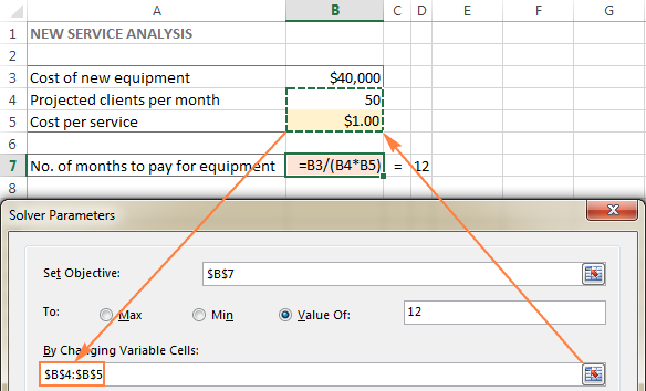 Specifying Variable cells