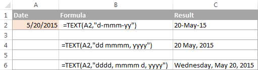 Excel TEXT formula examples