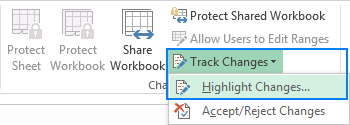 Highlight changes in a shared workbook.