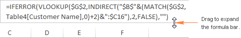 Expanding the formula bar to accommodate long formulas