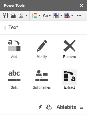 The Extract add-on for Google Sheets.