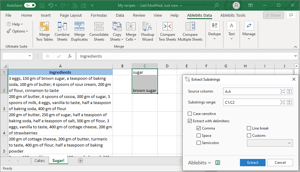 Decide how to extract the substrings of interest: with or without delimiters that follow them