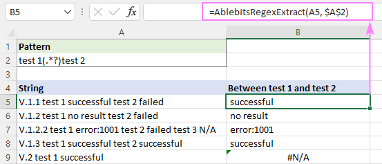 Regex to extract text between two strings