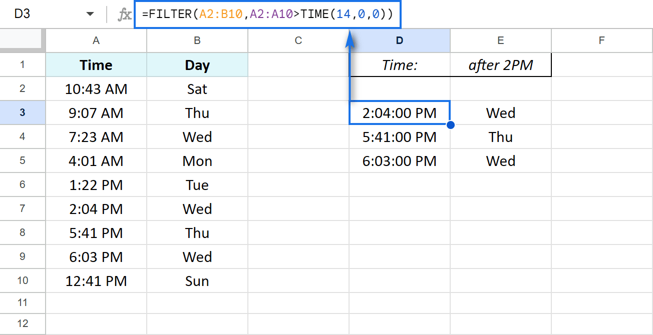 Filter and extract records by their timestamps.