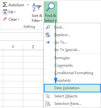 Finding cells with data validation in Excel