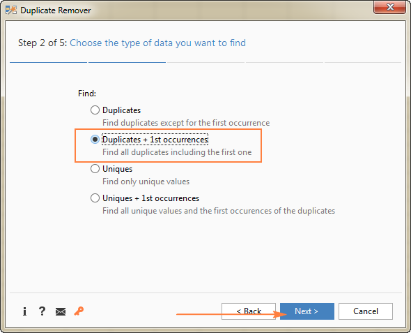 Finding duplicates with 1st occurrences