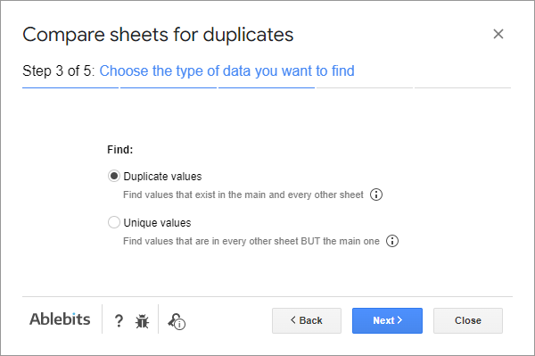 Find duplicate or unique values.