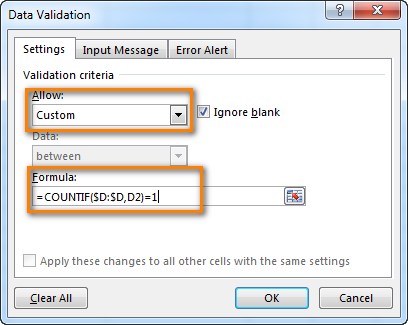 Formula to count duplicate entries in a column