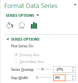 Set the Gap Width to zero to remove extra spacing between columns.