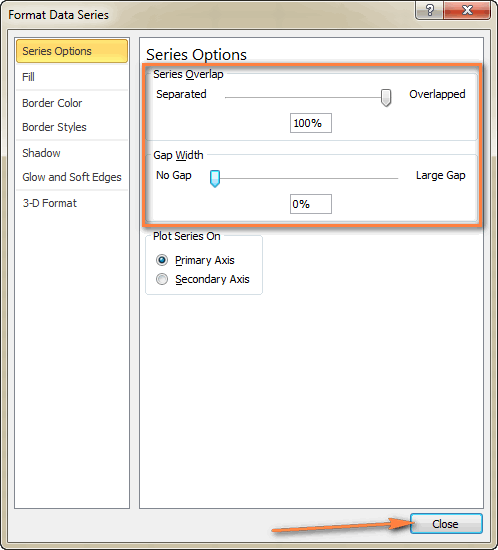 Remove excess white space between the bars of the Gantt chart.