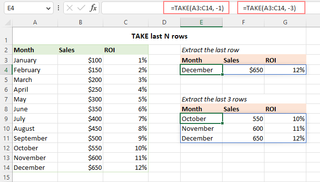 Get last N rows from a range of cells.