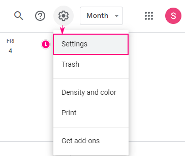 Google Calendar settings