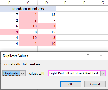 Highlighting duplicate cells including first occurrences