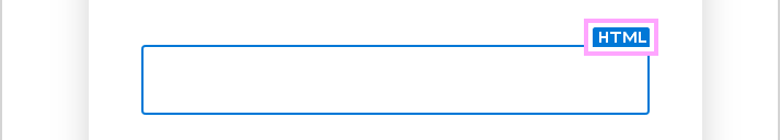 HTML code can be entered.
