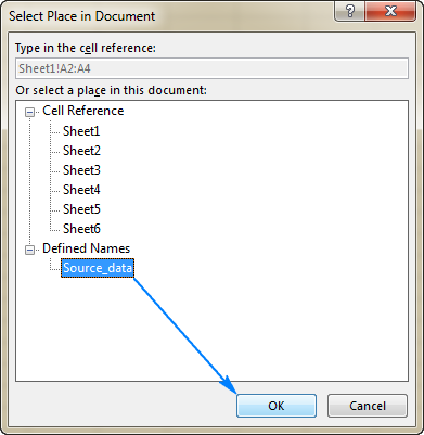 Creating a link to a named range