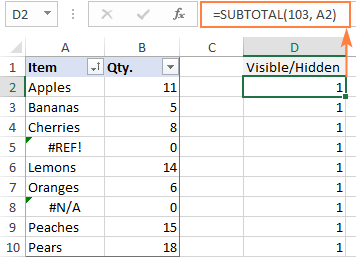 Identifying visible cells