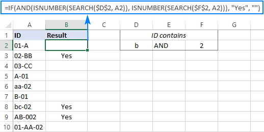 Excel IF AND formula with wildcards