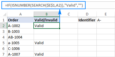 Excel formula: If cell contains specific text string