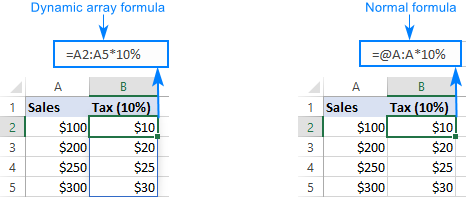 Prevent a formula from spilling into multiple cells.