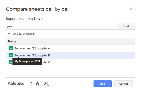 Import more files from Drive.