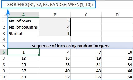 Formula to generate a series of increasing random integers