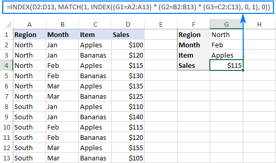 Non-array INDEX MATCH formula with multiple criteria