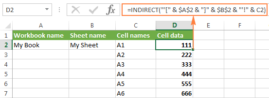 Excel INDIRECT formula to refer to another workbook