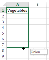 Populate cells with custom list values