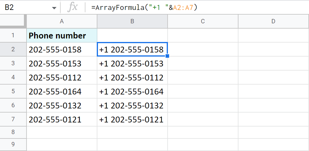 Insert text at the beginning of all cells at once.