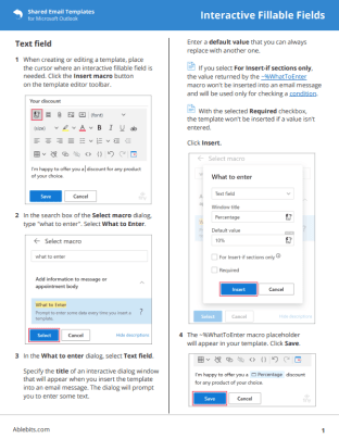 Interactive fillable fields