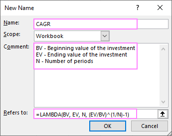 Defining the LAMBDA parameters