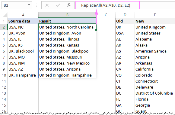 LAMBDA function to replace multiple values at once