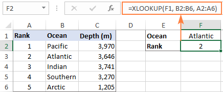 Left XLOOKUP in Excel