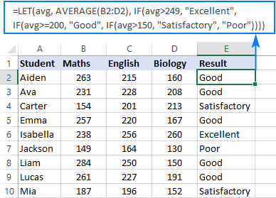 LET formula with nested IFs