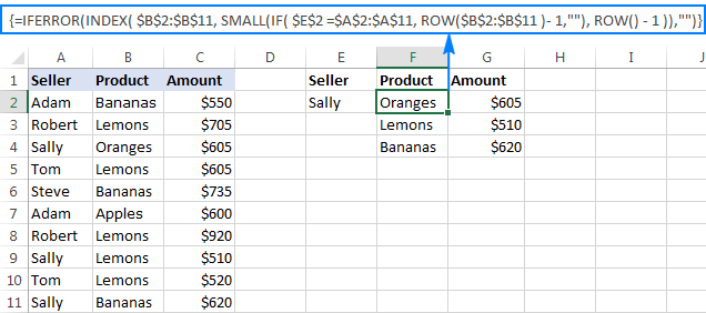 Lookup to return multiple values