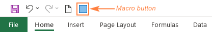 Quick Access Toolbar button to run a macro.