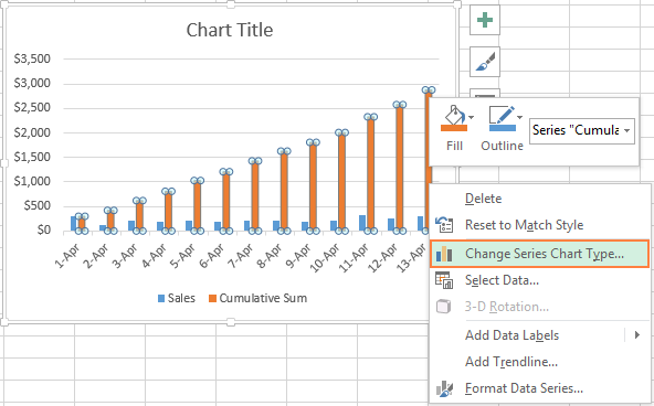 Select Change Series Chart Type... from the context menu.