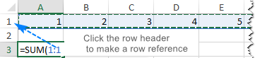 Making a row reference in Excel