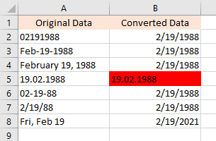 Mark not converted cells.