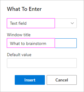 Creating an input field for the meeting template