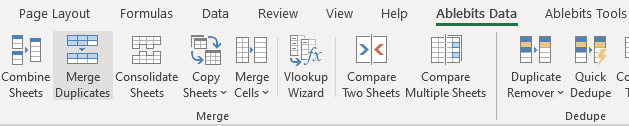 Start Merge Duplicates for Excel.