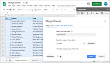 Merge Sheets add-on for Google Sheets