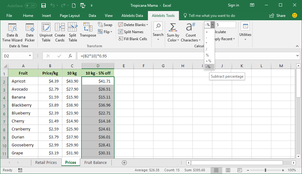 Add one more operation to the existing formulas